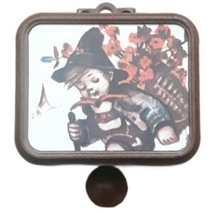 Vintage Japan Hummel Flower Vendor Pull String Music Box - Plays Hi Lily Hi Lo